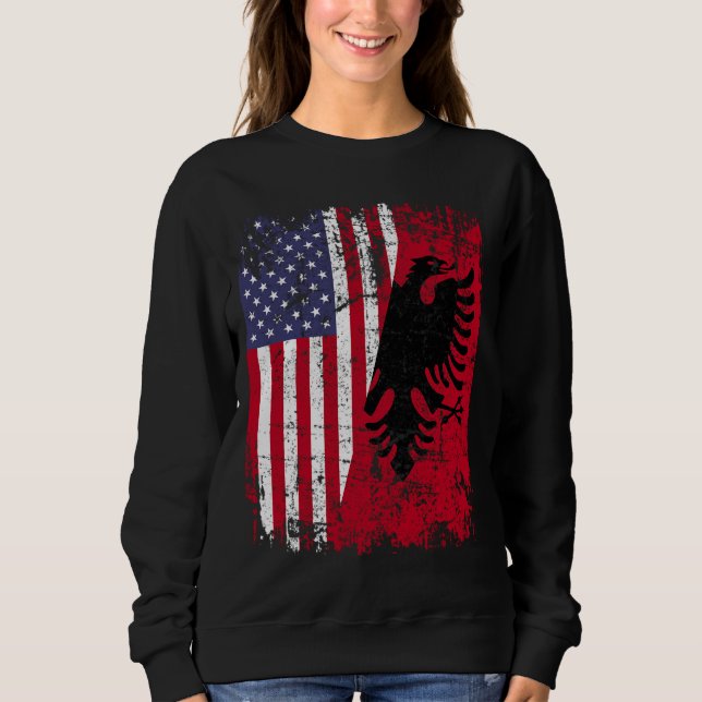 Sweatshirt RACINE ALBANAISE Aigle rouge demi-américain ALBANI (Devant)
