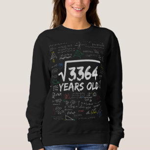 Sweatshirt Racine carré De 3364 58ème Math Anniversaire