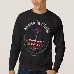 Sweatshirt Racine Dans Christ Usa Drapeau chrétien