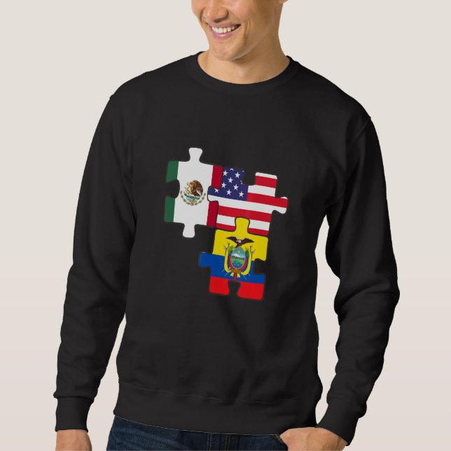 Sweatshirt Racines Mexicaine Et Équatorienne Plus Drapeau Amé (Devant)
