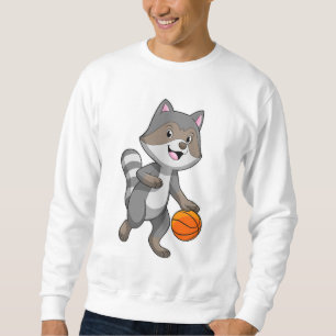 Sweatshirt Racon comme joueur de basket-ball avec basket-ball