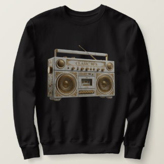 Sweatshirt Radio Boombox Vintage Marbre & Or Luxueux 90s