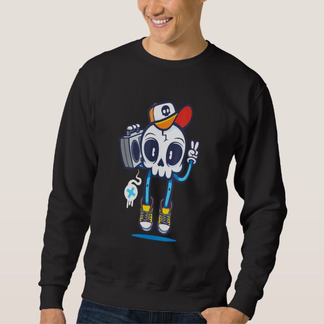 Sweatshirt Radio Crâne Disco Crâne Crâne (Devant)