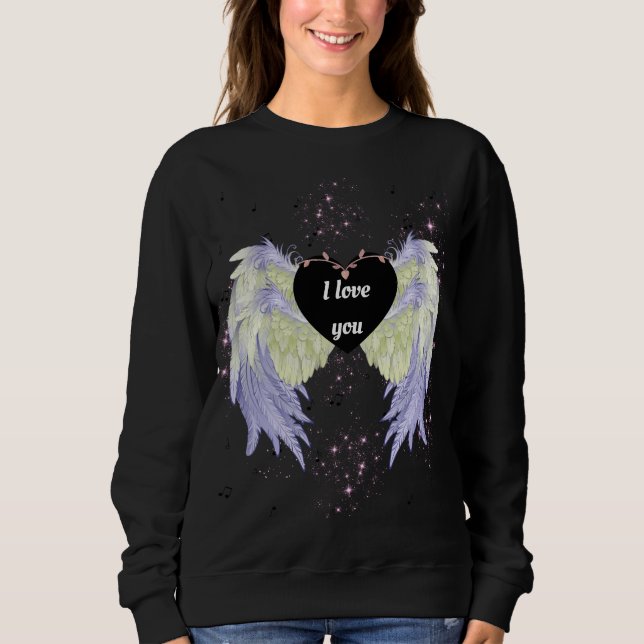 Sweatshirt Rainbow angel wings (Devant)