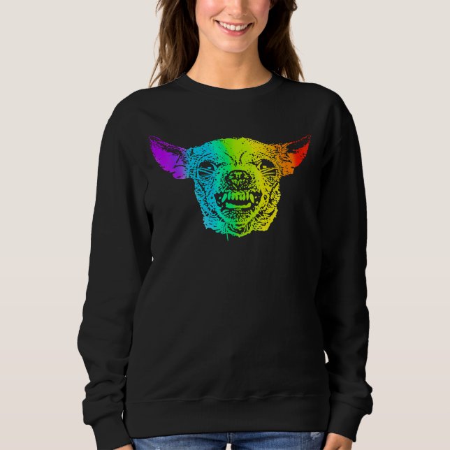 Sweatshirt Rainbow Angry Chihuahua (Devant)