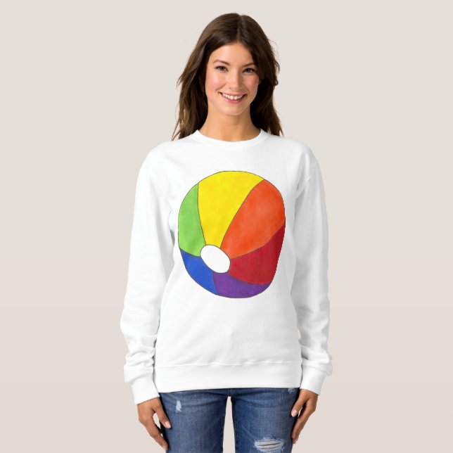 Sweatshirt Rainbow Beach Ball Beachball Vacances Été Amusemen (Devant entier)