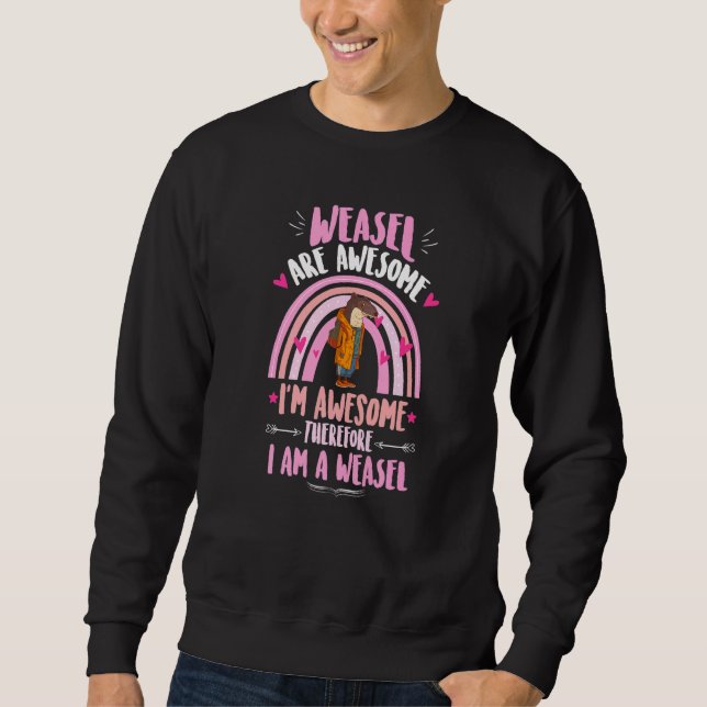 Sweatshirt Rainbow Cute Weasel Kids Weasel School sac à dos (Devant)