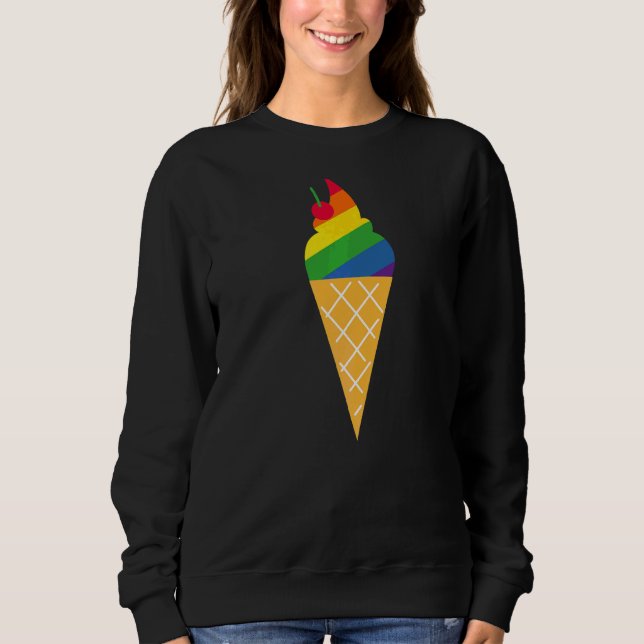 Sweatshirt Rainbow Flag Glace Cone Gay pride Lgbt Pride (Devant)