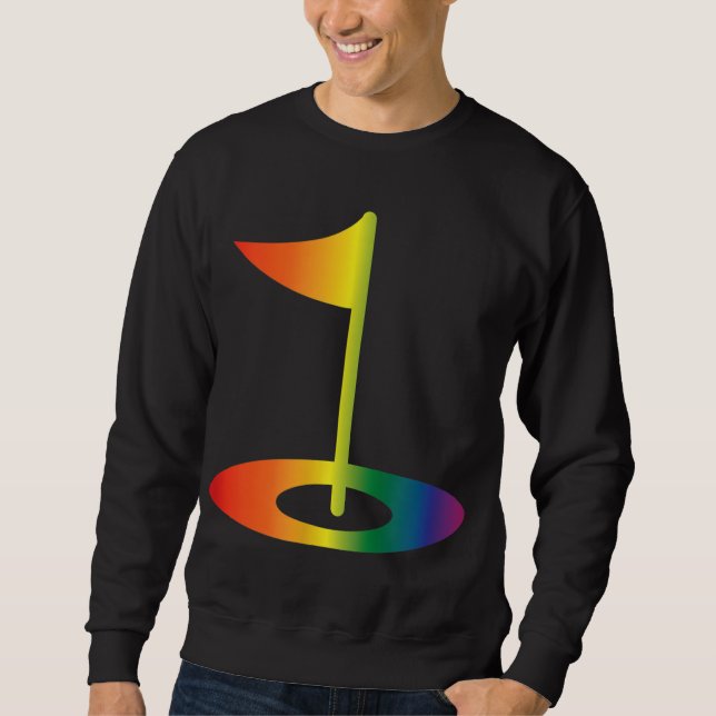 Sweatshirt Rainbow Golf Flag Funny GolfPride Rainbow Golf (Devant)