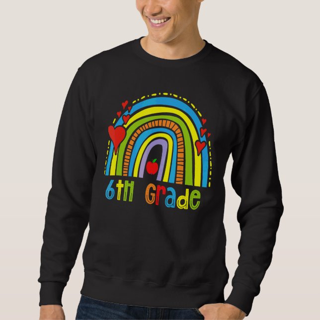 Sweatshirt Rainbow Joyeux Dernier Jour De L'École 2022 6e Ann (Devant)