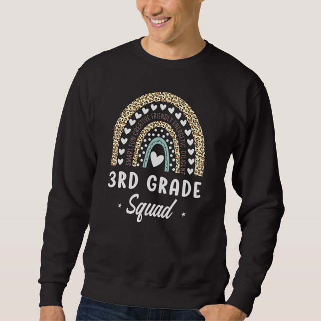 Sweatshirt Rainbow Leopard 3e année Retour à l'école Enseigna (Devant)