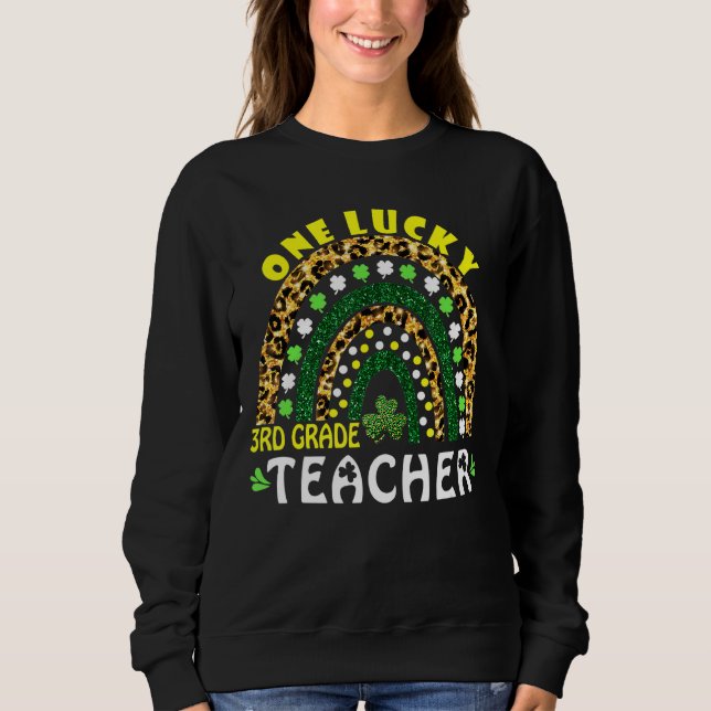 Sweatshirt Rainbow Leopard One Lucky 3e année enseignant St P (Devant)