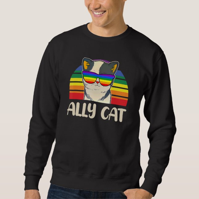 Sweatshirt Rainbow Lgbt Gay Lesbian Trans Pride Ally Chat Gla (Devant)