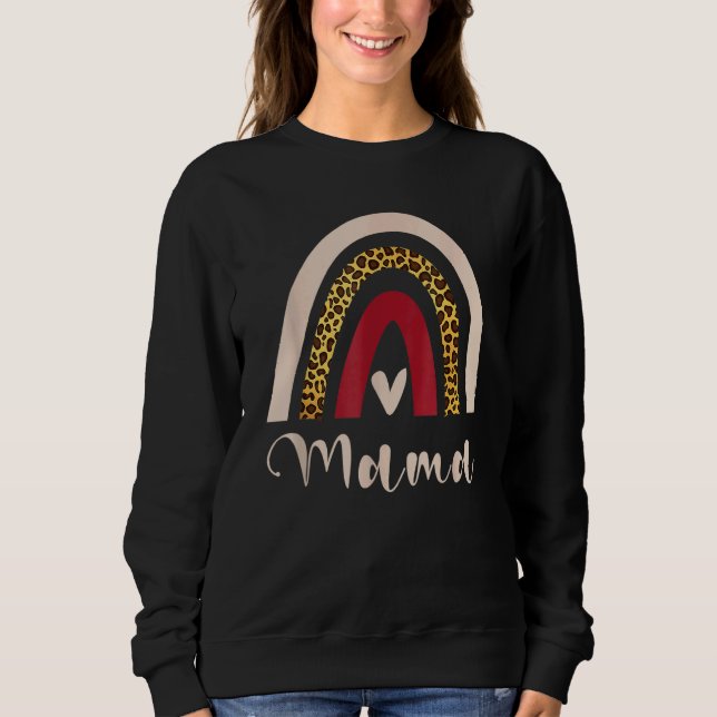 Sweatshirt Rainbow Mama Leopard Boho Style (Devant)