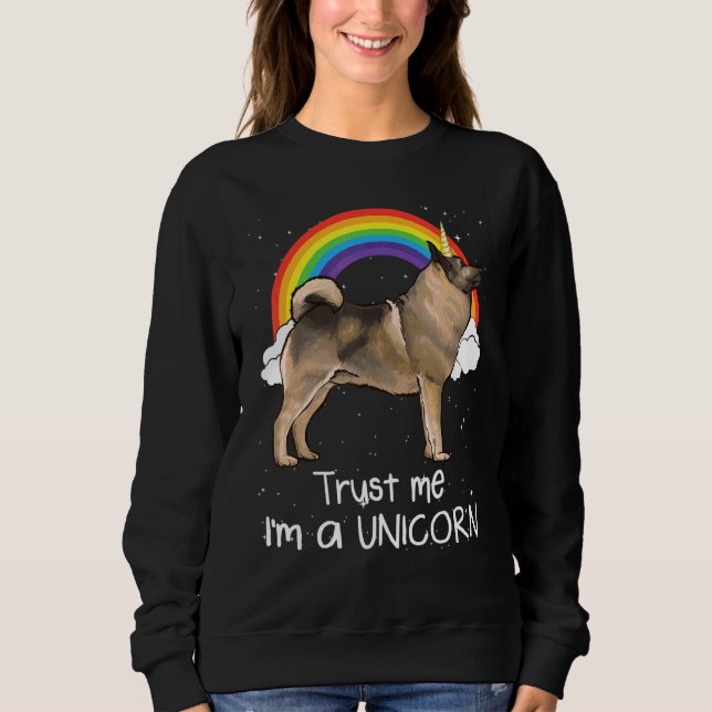 Sweatshirt Rainbow Norwegian Elkhound Faites-moi confiance Im (Devant)