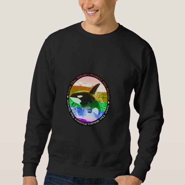 Sweatshirt Rainbow Orca Killer Whale Earth Activist Marine Bi (Devant)