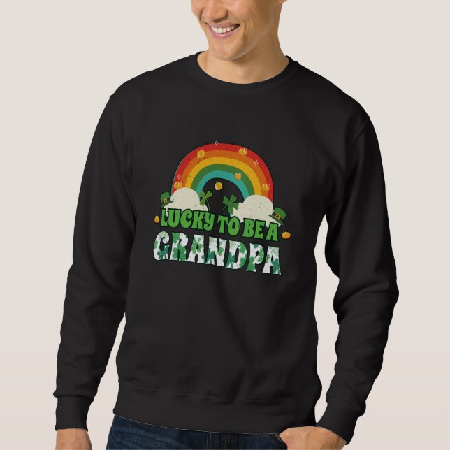 Sweatshirt Rainbow Shamrock Leprechaun Saint Patrick's Lucky  (Devant)