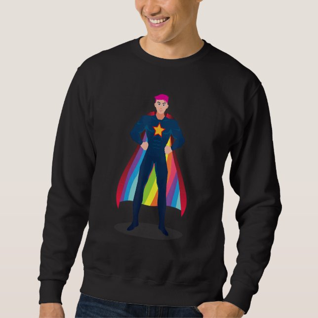 Sweatshirt Rainbow Super Hero (Devant)