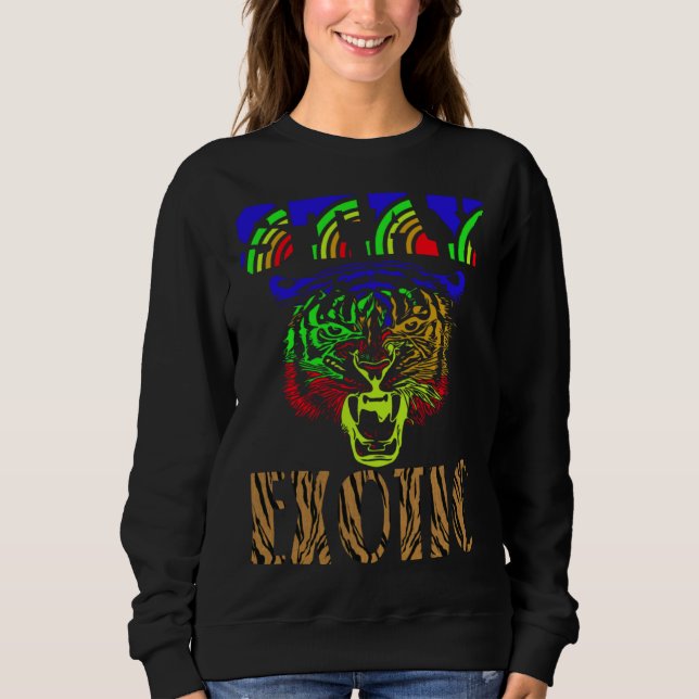 Sweatshirt Rainbow Tiger LGBTQ Gay Lesbian Bisexual Transgend (Devant)