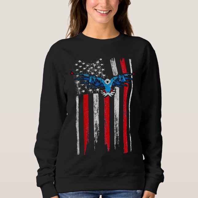 Sweatshirt Ranch de démolition du drapeau américain (Devant)