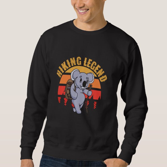 Sweatshirt Randonnée Legend Koala Hiker Retro Vintage Sunset  (Devant)