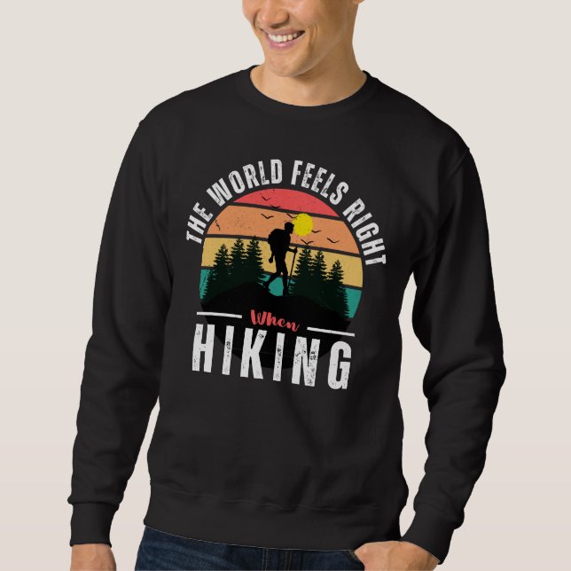 Sweatshirt Randonnées Noirs Camping Camp Vintage Rétro (Devant)