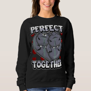 Sweatshirt Rapprocher Couple Parfait Ensemble Hippo Dans L'Am