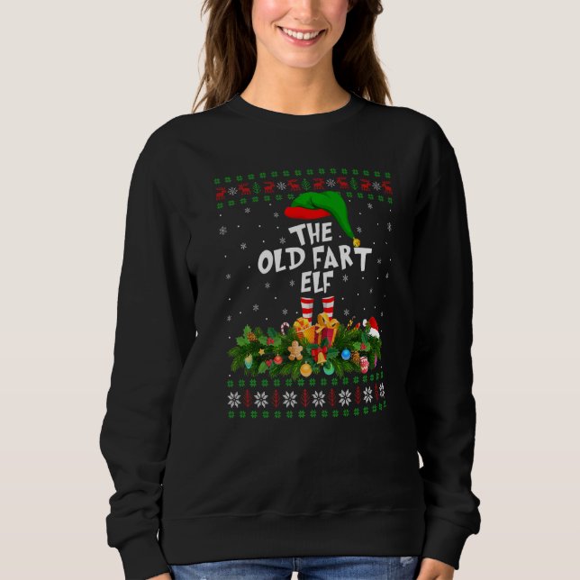 Sweatshirt Rapprocher Famille Laide Ancien Fart Elf Noël (Devant)