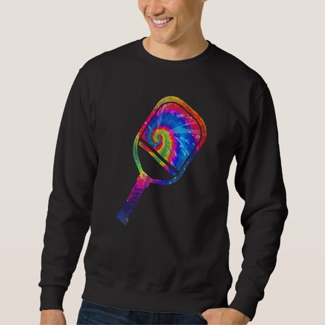 Sweatshirt Raquette de Pickleball Tie Dye Rétro 80s 90s (Devant)