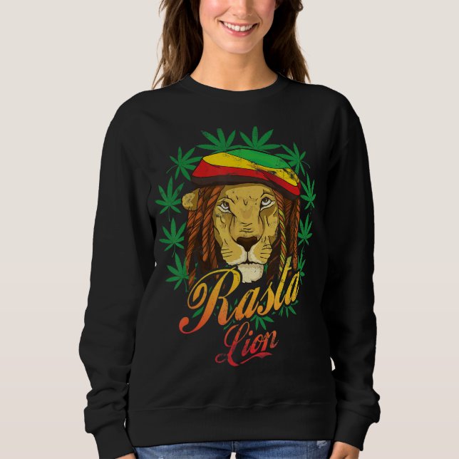 Sweatshirt Rasta Lion Reggae Style Pour La Musique Reggae (Devant)