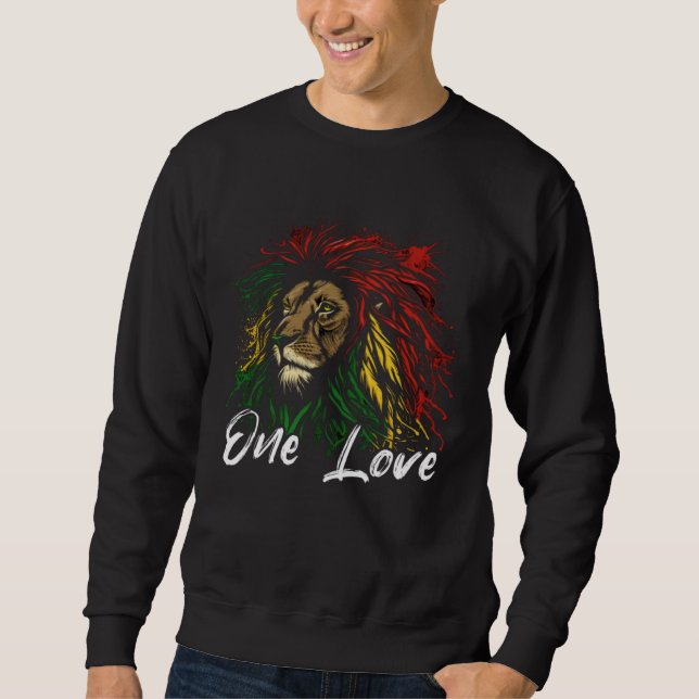 Sweatshirt Rasta Reggae Lion de Juda Rastafari Roots Hippie (Devant)