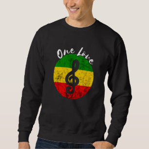 Sweatshirt Rasta Reggae Rastafari Racines Musique Note One Lo