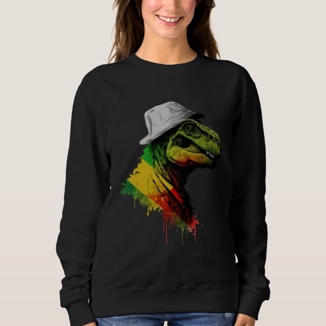 Sweatshirt Rasta Rex Stylish Rastafari Reggae & Jamaica Vibes (Devant)