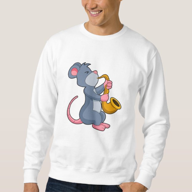 Sweatshirt Rat à Musique avec Saxophone (Devant)