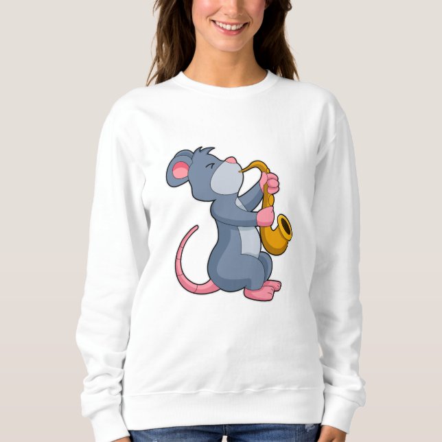 Sweatshirt Rat à Musique avec Saxophone (Devant)
