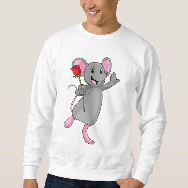 Sweatshirt Rat avec fleur Rose (Devant)