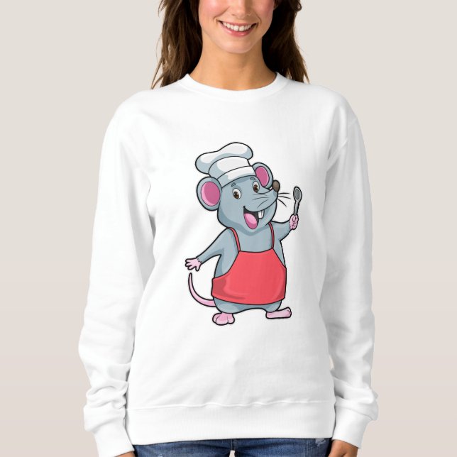 Sweatshirt Rat comme Chef avec tablier de Cuisine et cuillère (Devant)
