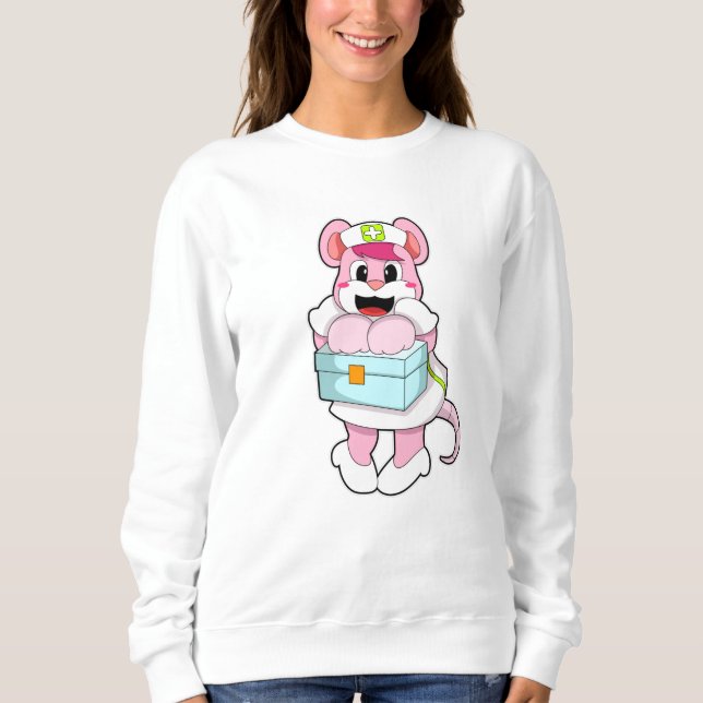 Sweatshirt Rat comme infirmière avec boîte (Devant)