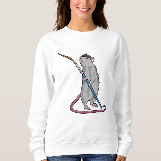 Sweatshirt Rat comme Peintre avec pinceau (Devant)