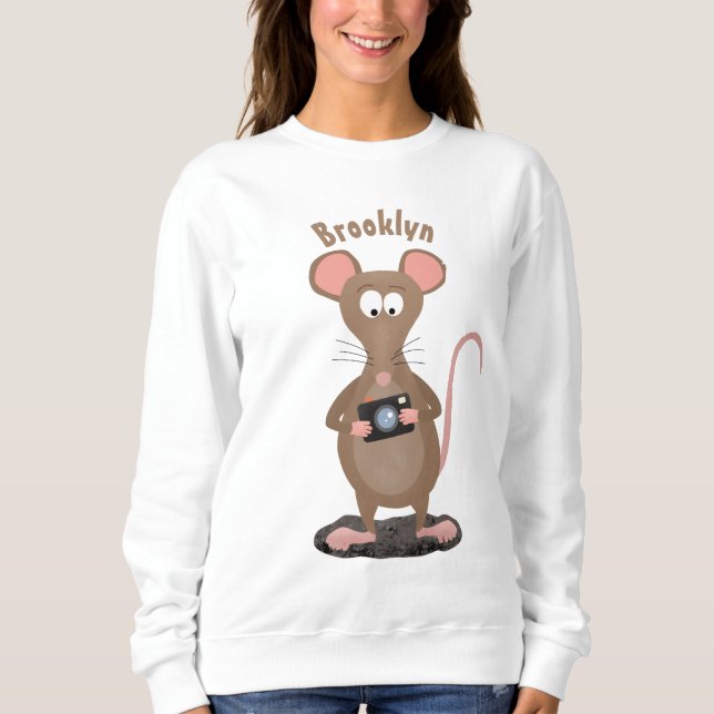 Sweatshirt Rat drôle avec dessin animé de la caméra (Devant)