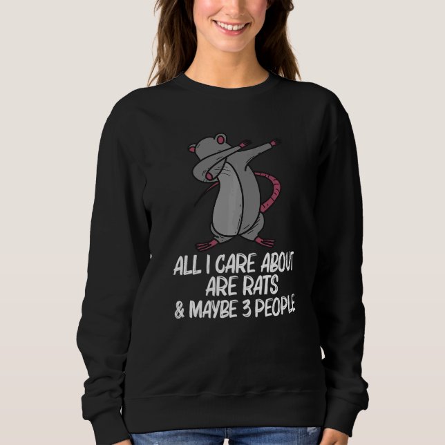 Sweatshirt Rat For Men Women Dabbing Black Brown Rodent Anima (Devant)
