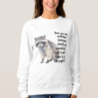 Sweatshirt Raton laveur curieux avec citation drôle de snack