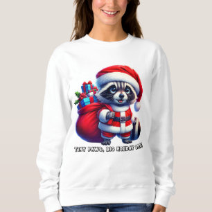 Sweatshirt Raton laveur festif dans un costume Père Noël qui
