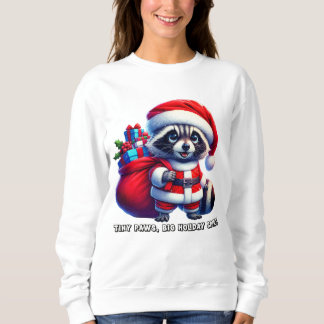 Sweatshirt Raton laveur festif dans un costume Père Noël qui
