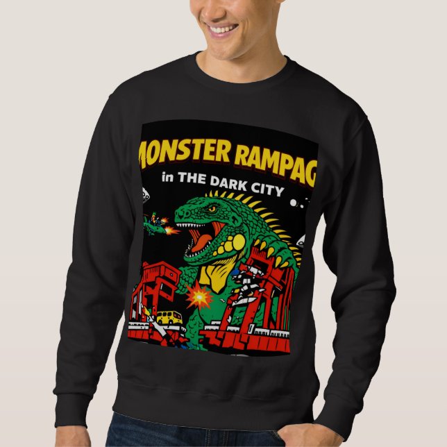 Sweatshirt Ravage de Monstre dans la Ville Sombre (Devant)