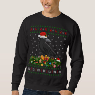 Sweatshirt Raven Crow Oiseau Amant Noël Chapeau de Noël Vilai