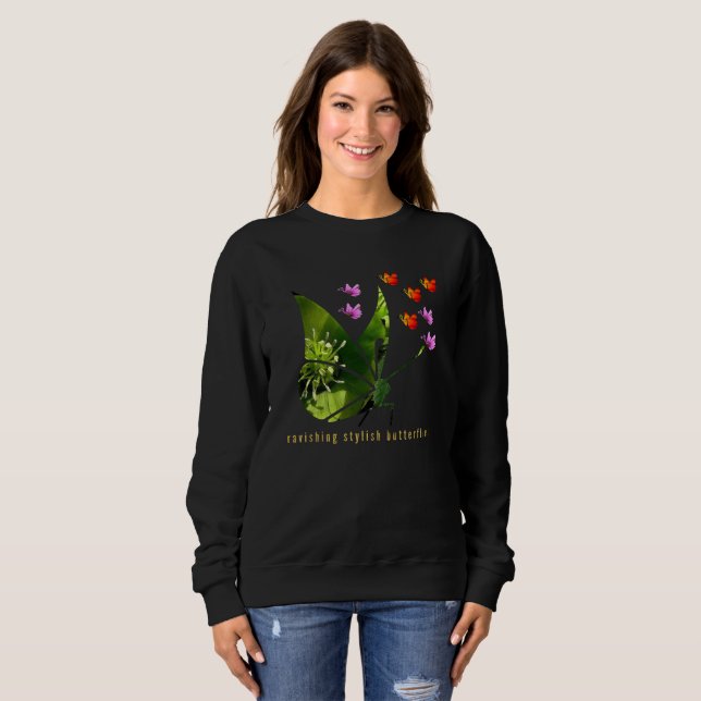 Sweatshirt Ravissement des papillons élégants (Devant entier)