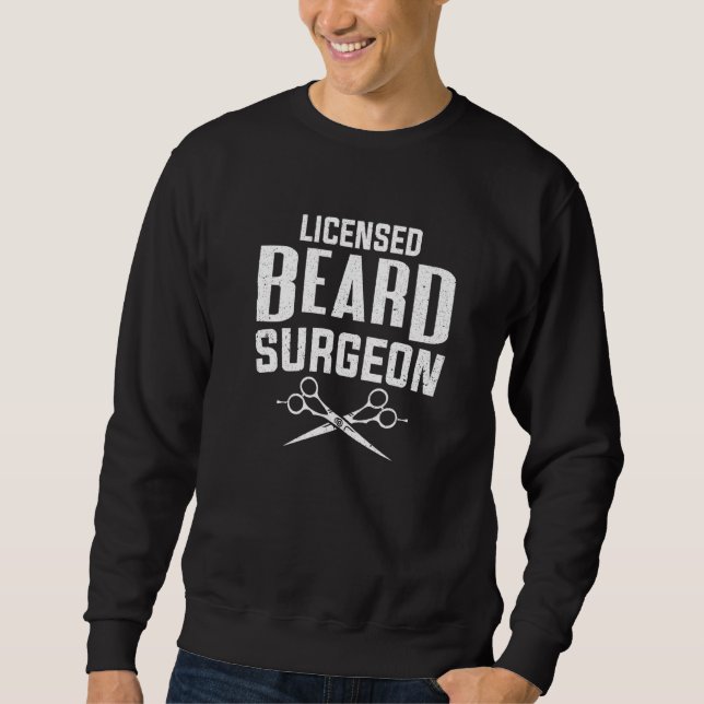 Sweatshirt Razor Barbershop Chirurgien De Barbe Agréé Scissor (Devant)