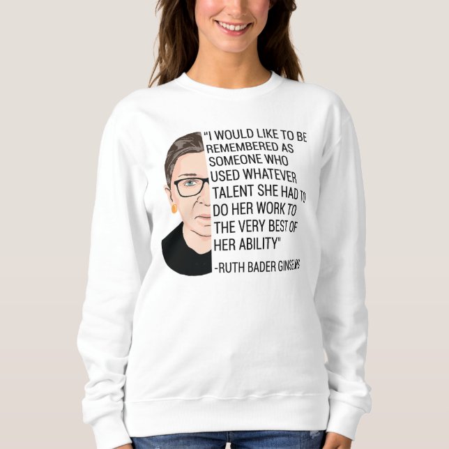 Sweatshirt RBG Ruth Bader Ginsburg Hommage RIP (Devant)