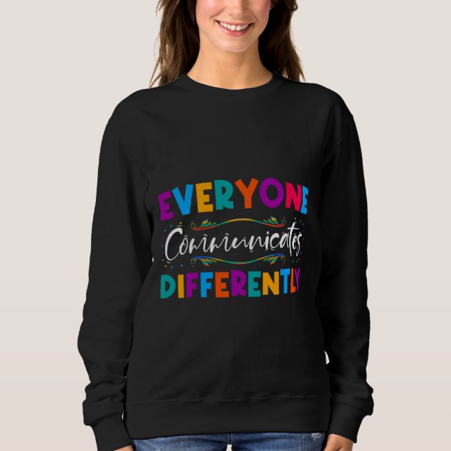 Sweatshirt Rd Tout Le Monde Différent Autisme Spécia (Devant)